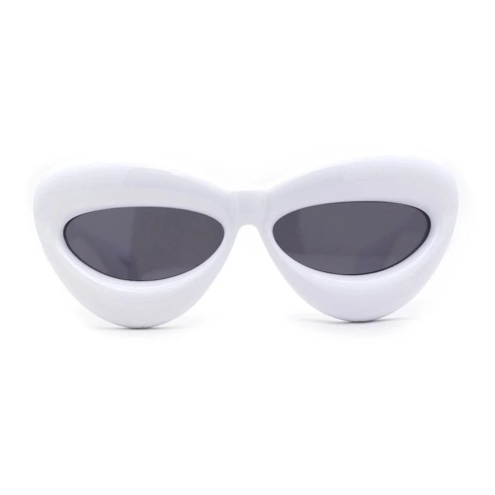 White Alien Sunglasses Futuristic Cosplay Y2K‎ Fashion Statement Sun Glasses New